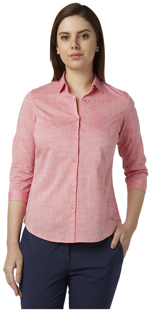 

Park Avenue Women Pink Solid Regular Fit Shirt