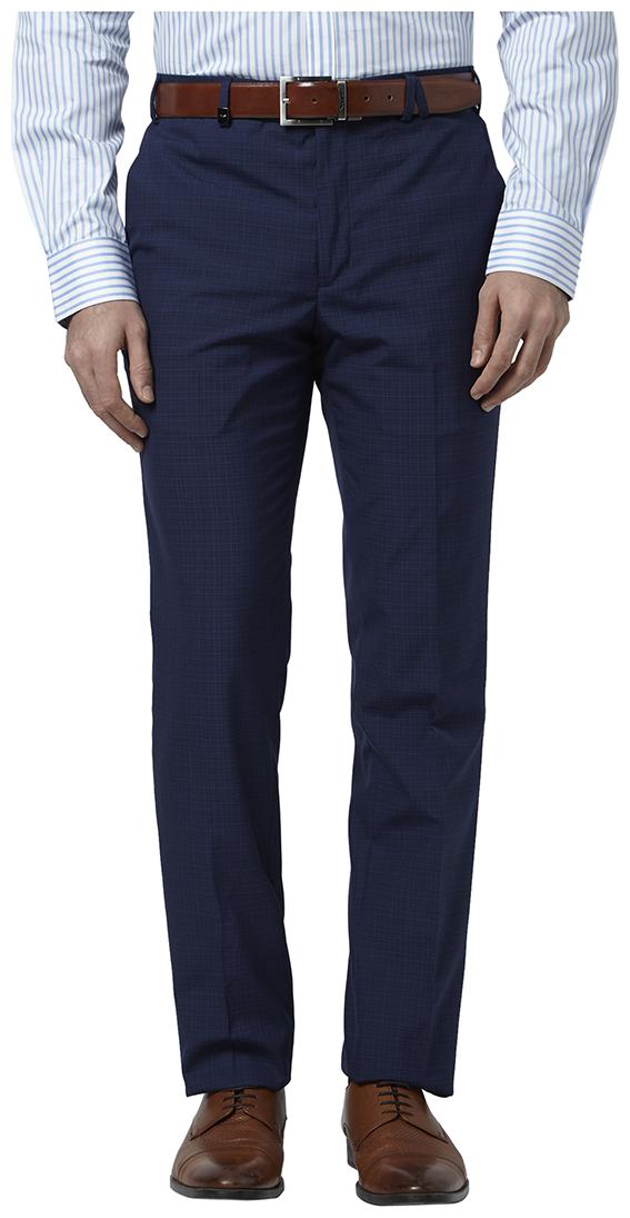

Park Avenue Men Textured Slim Fit Formal Trouser - Blue