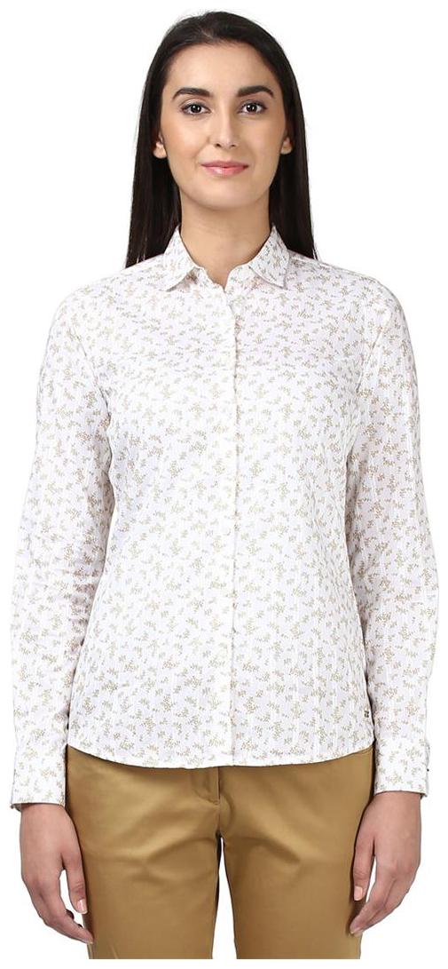 

Park Avenue Women White Solid Regular Fit Shirt