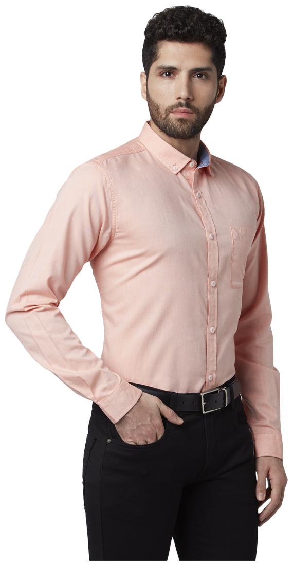 

Park Avenue Men Orange Solid Slim Fit Casual Shirt