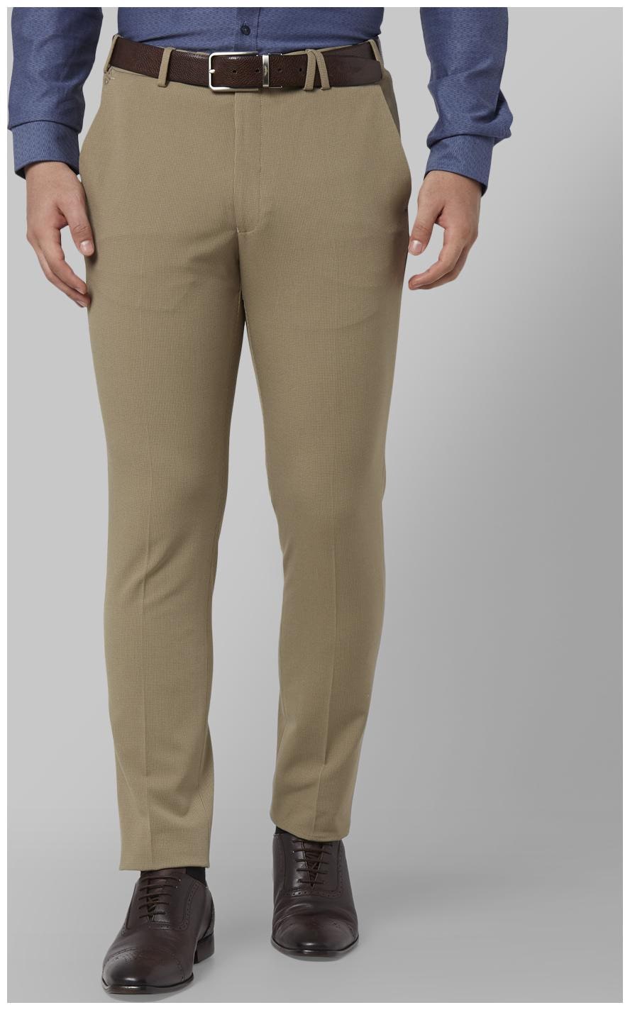 

Park Avenue Men Checked Regular Fit Formal Trouser - Beige