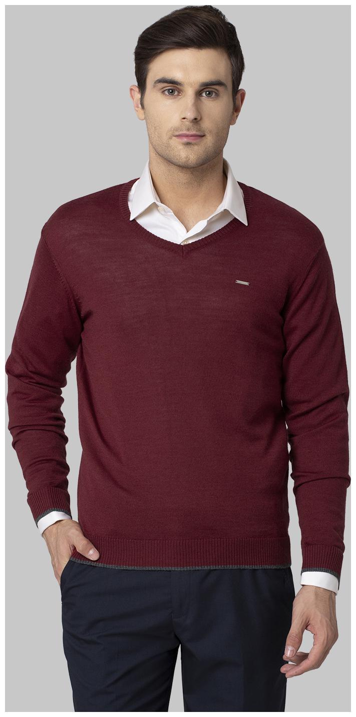 

Park Avenue Men Wool Blend Solid Pullover Red