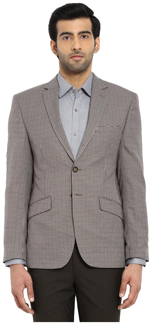 

Park Avenue Men Multi Checked Slim fit Single Breasted Blazer