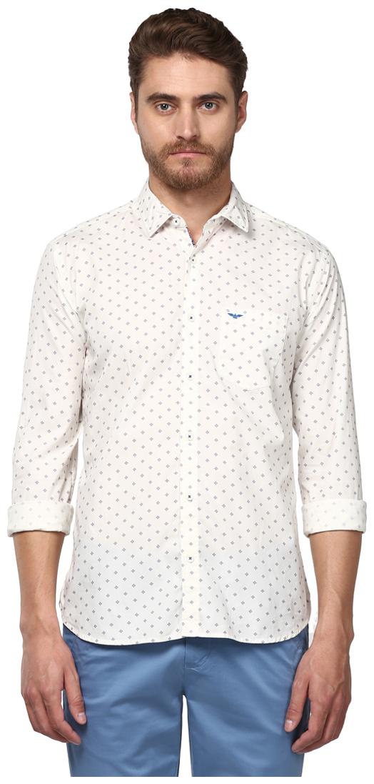 

Park Avenue Men White Polka Dots Slim Fit Casual Shirt