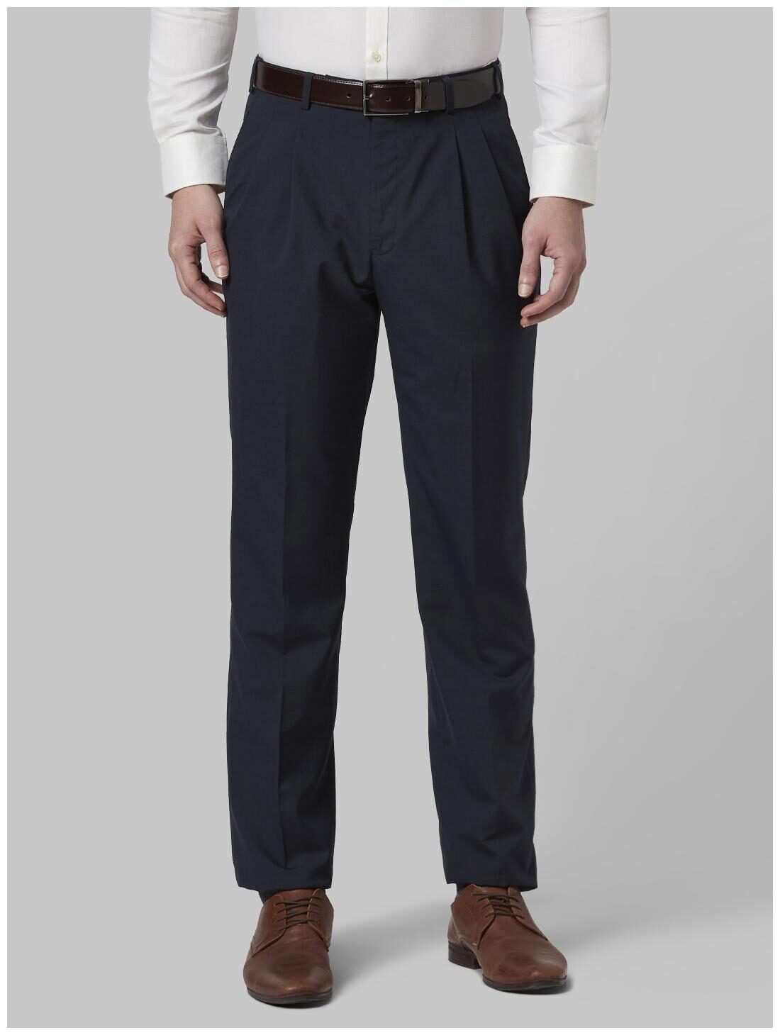 

Park Avenue Men Solid Regular Fit Formal Trouser - Blue