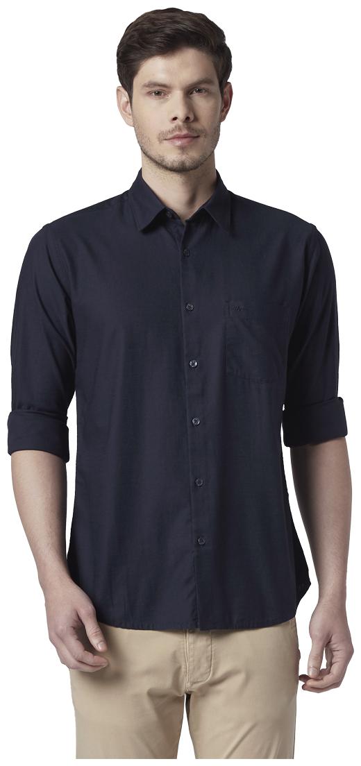 

Park Avenue Men Blue Solid Slim Fit Casual Shirt