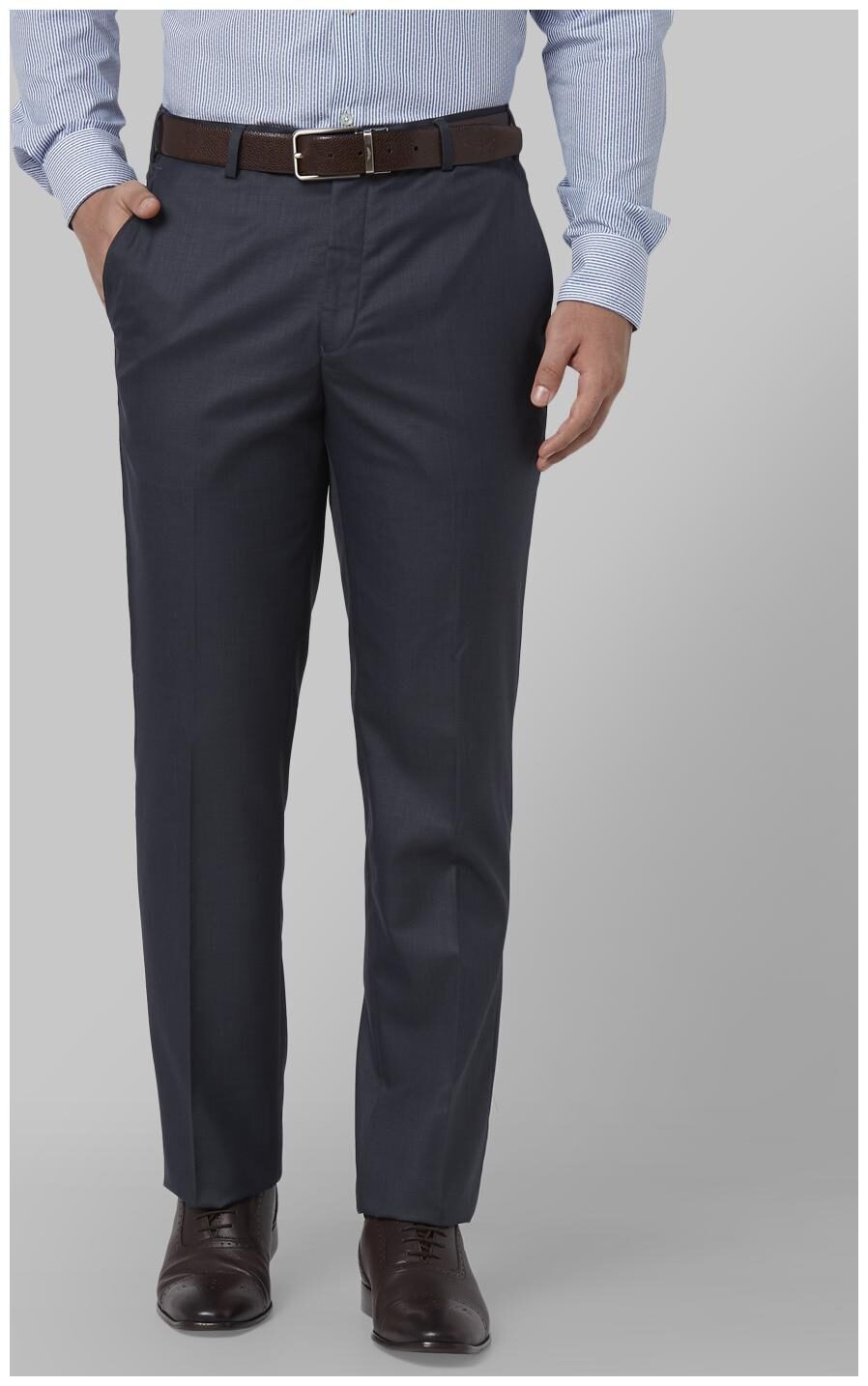 

Park Avenue Men Solid Regular Fit Formal Trouser - Grey