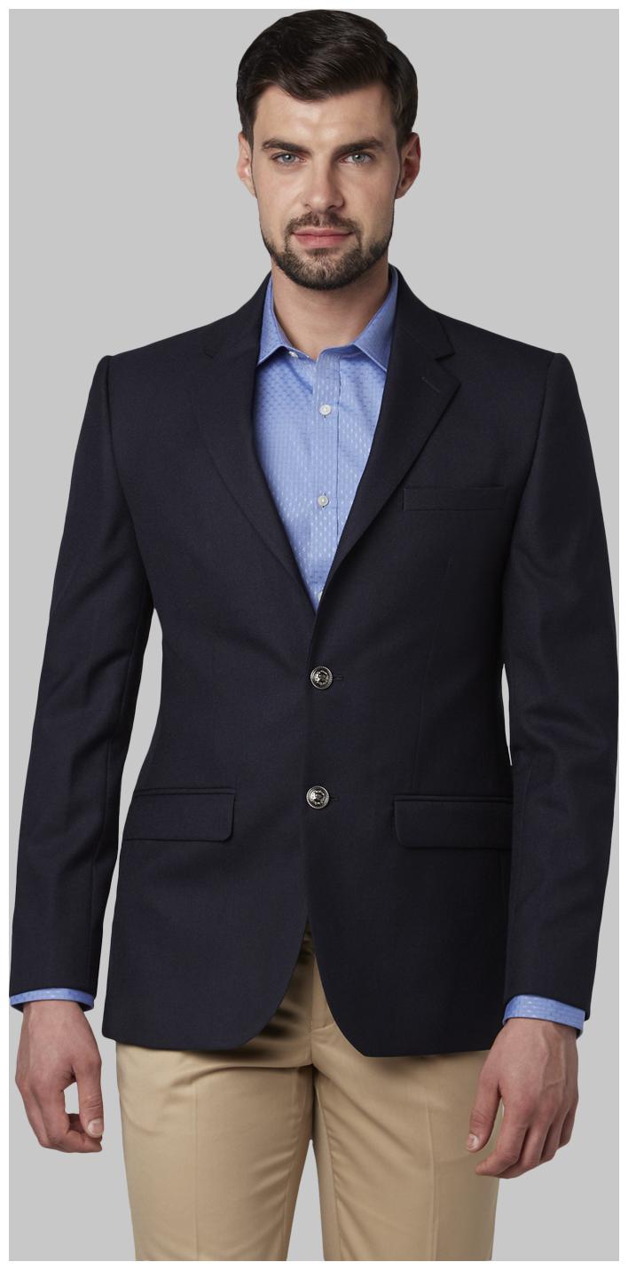 

Park Avenue Men Blue Solid Regular fit Single Breasted Blazer