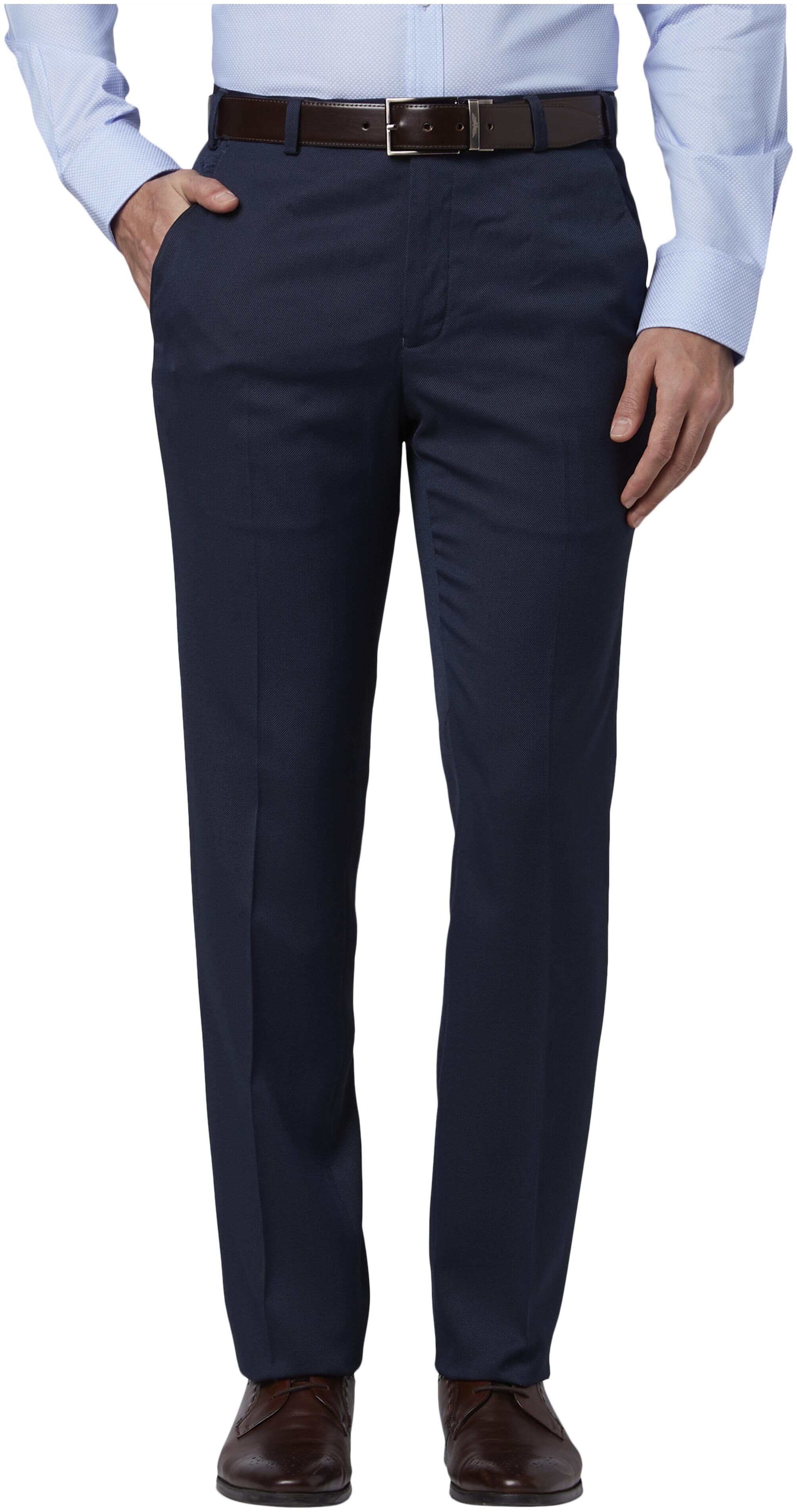 

Park Avenue Men Textured Regular Fit Formal Trouser - Blue