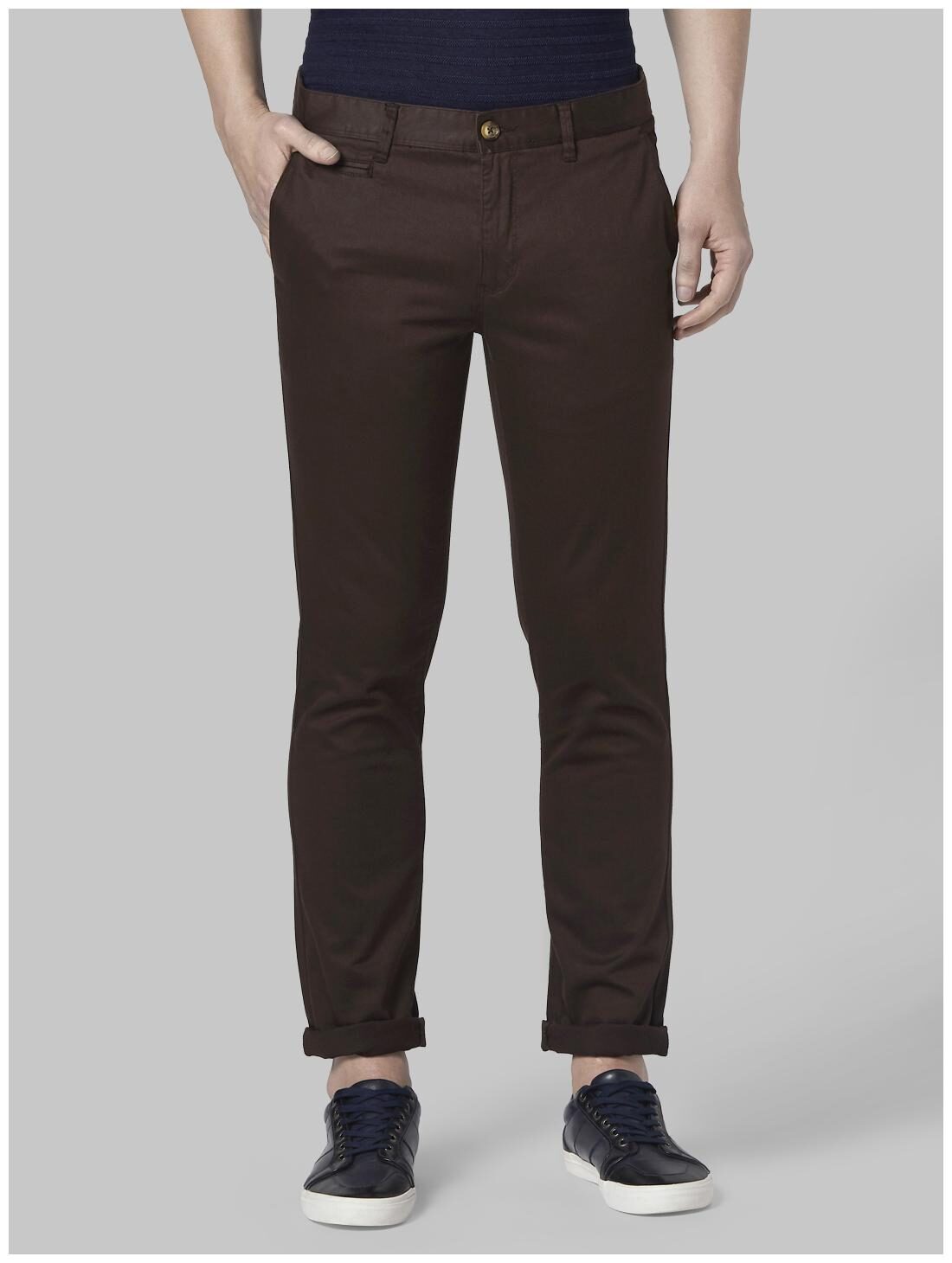 

Park Avenue Men Brown Solid Regular fit Regular trousers
