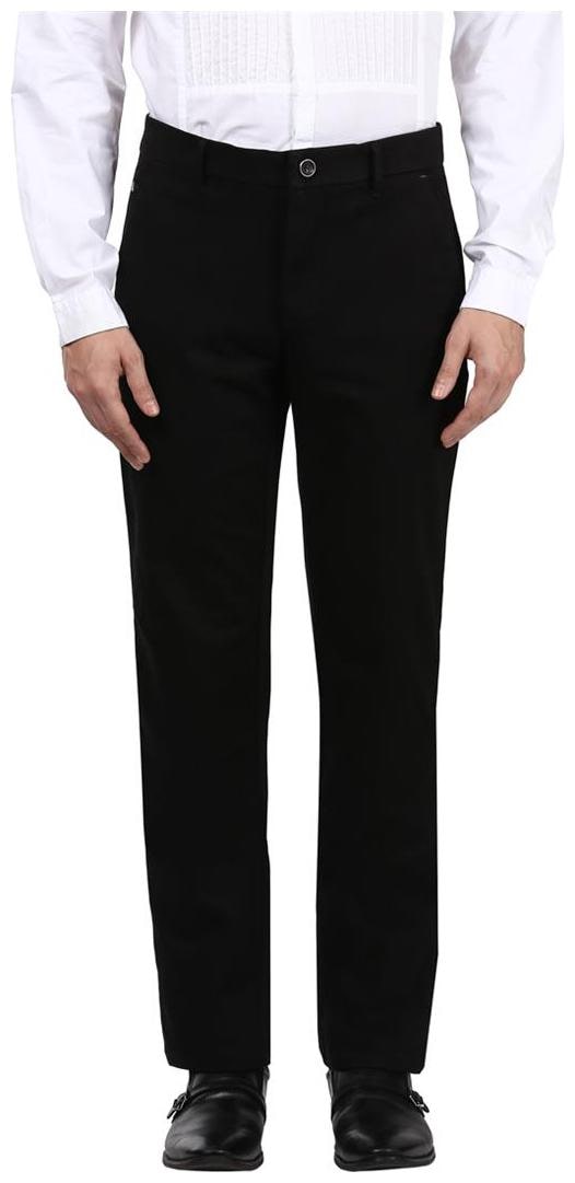 

Park Avenue Black Cotton Blend Low Rise Tapered Fit Trouser