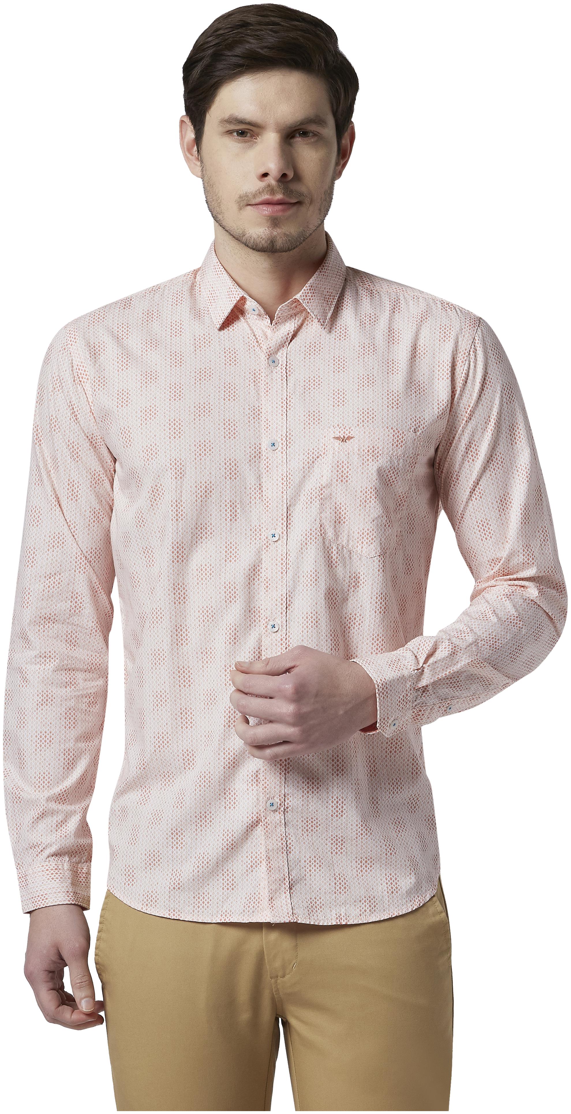 

Park Avenue Men Pink Printed Slim Fit Casual Shirt