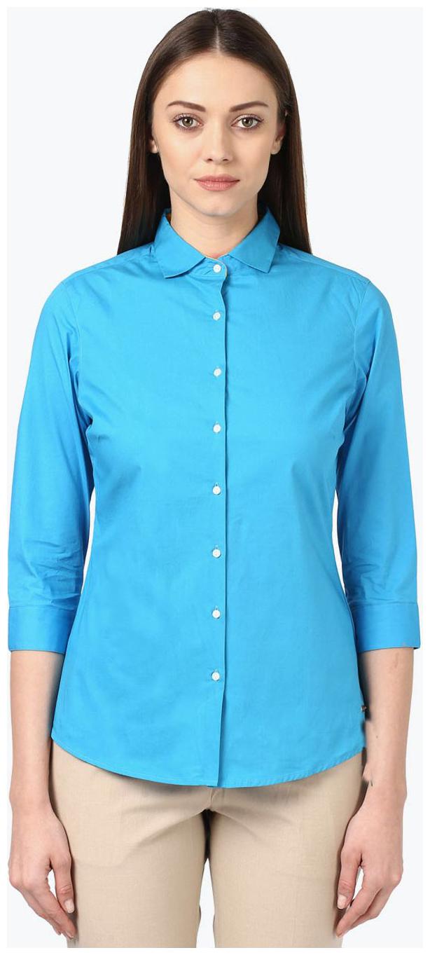

Park Avenue Women Blue Solid Regular Fit Shirt