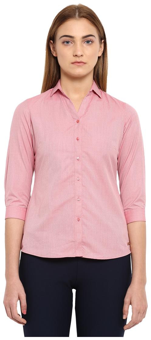 

Park Avenue Women Pink Solid Regular Fit Shirt
