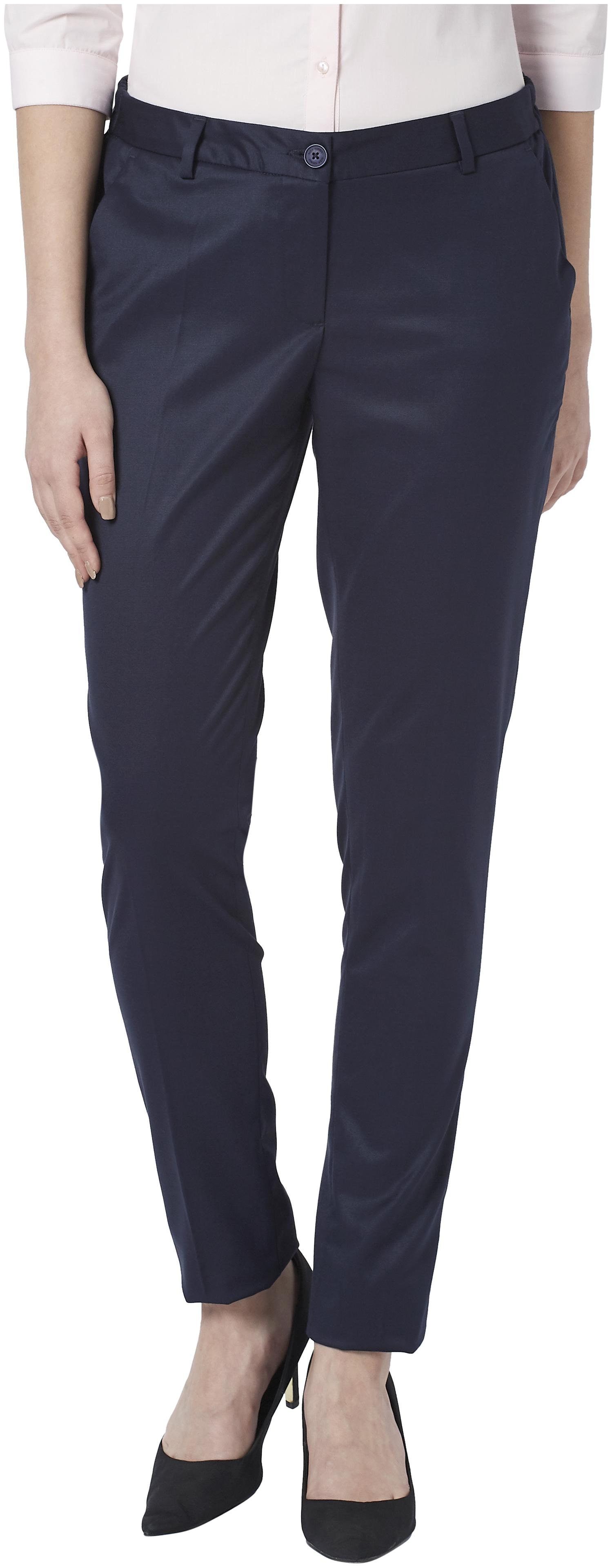 

Park Avenue Women Blue Tapered fit Regular trousers