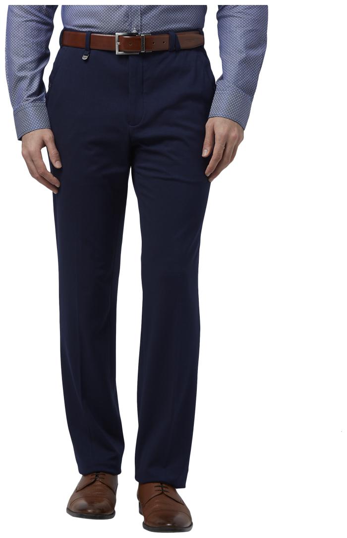 

Park Avenue Men Solid Regular Fit Formal Trouser - Blue