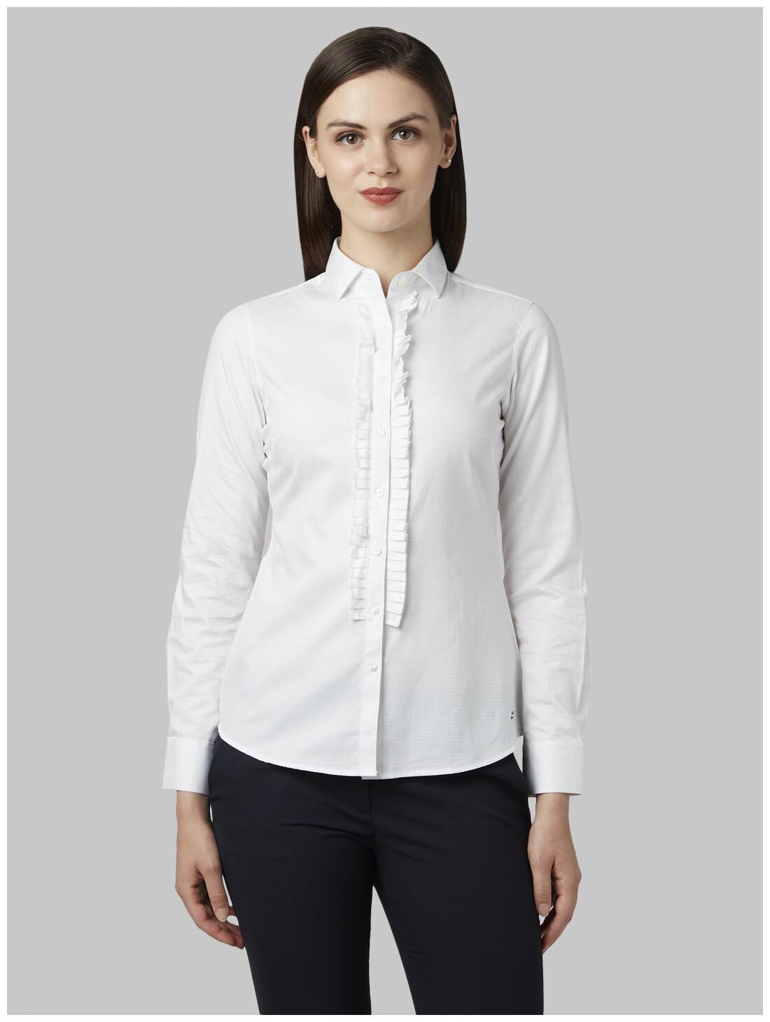 

Park Avenue Women White Solid Regular Fit Shirt