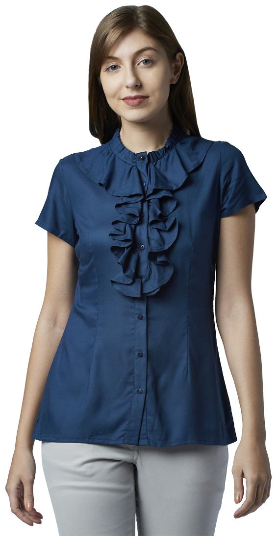 

Park Avenue Women Solid Regular top - Blue