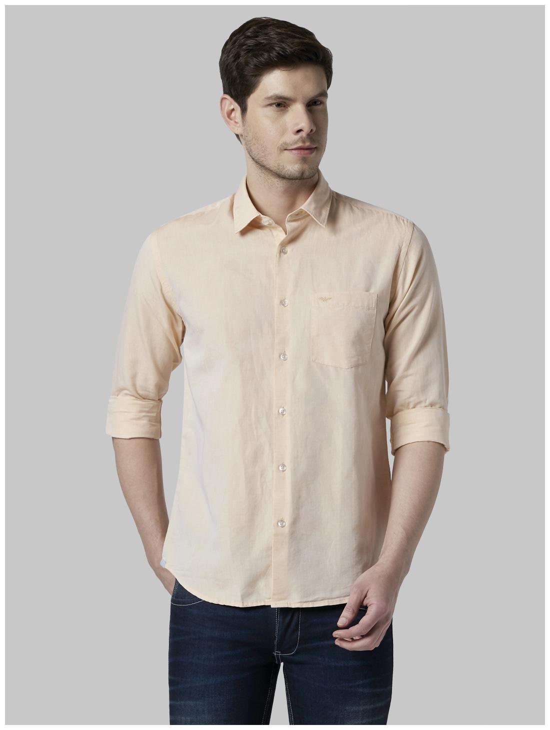 

Park Avenue Men Yellow Solid Slim Fit Casual Shirt