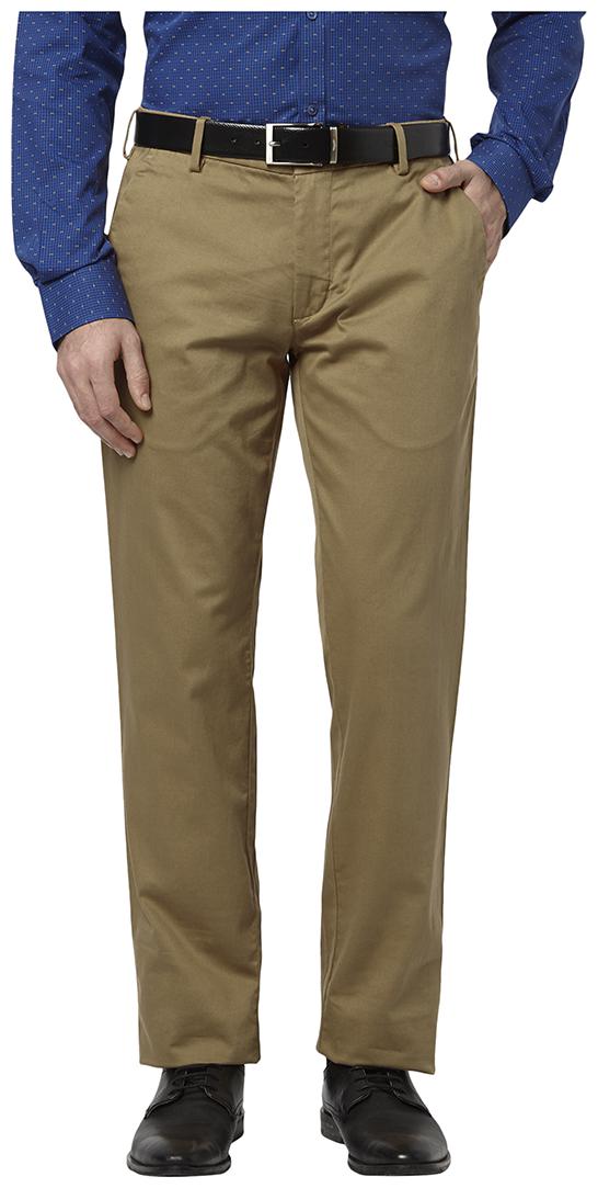 

Park Avenue Men Solid Tapered Fit Formal Trouser - Beige