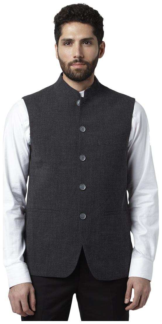 

Park Avenue Men Grey Solid Parka jacket
