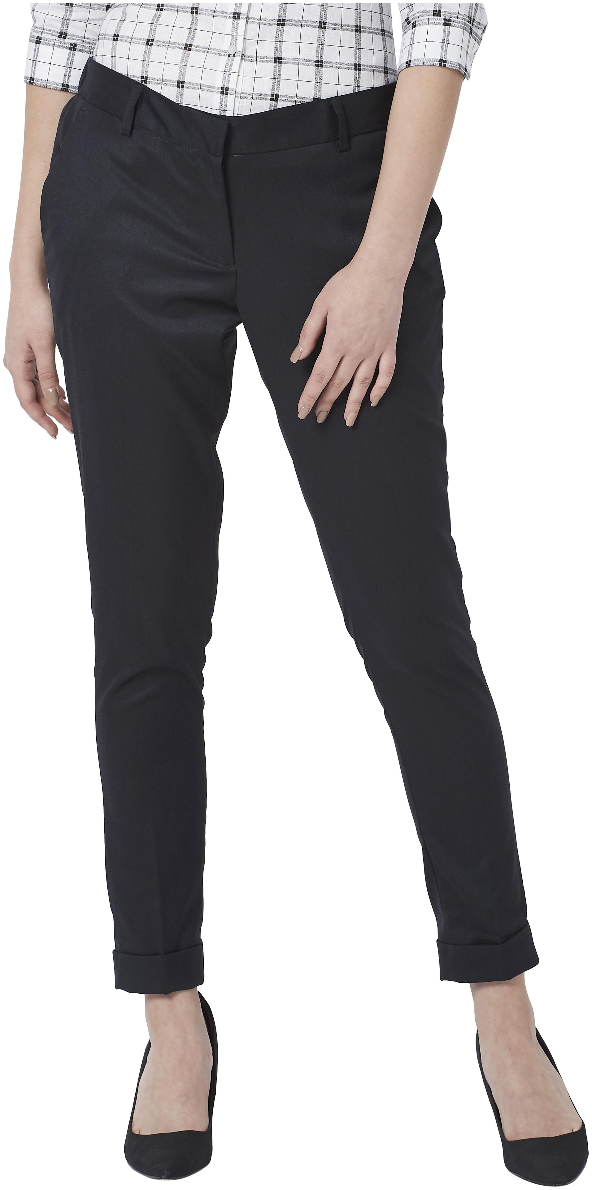 

Park Avenue Women Black Tapered fit Regular trousers
