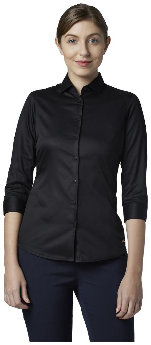 

Park Avenue Women Black Solid Regular Fit Shirt