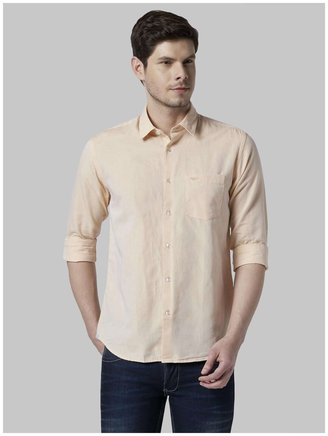 

Park Avenue Men Yellow Solid Slim Fit Casual Shirt