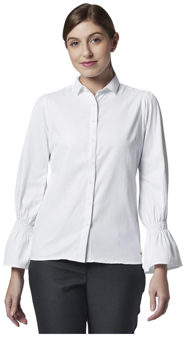 

Park Avenue Women White Solid Regular Fit Shirt