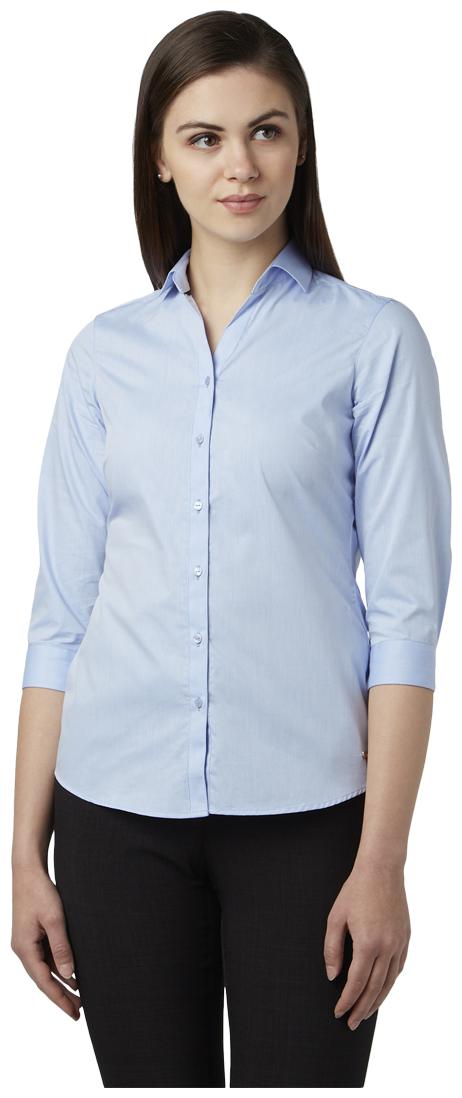 

Park Avenue Women Blue Solid Regular Fit Shirt