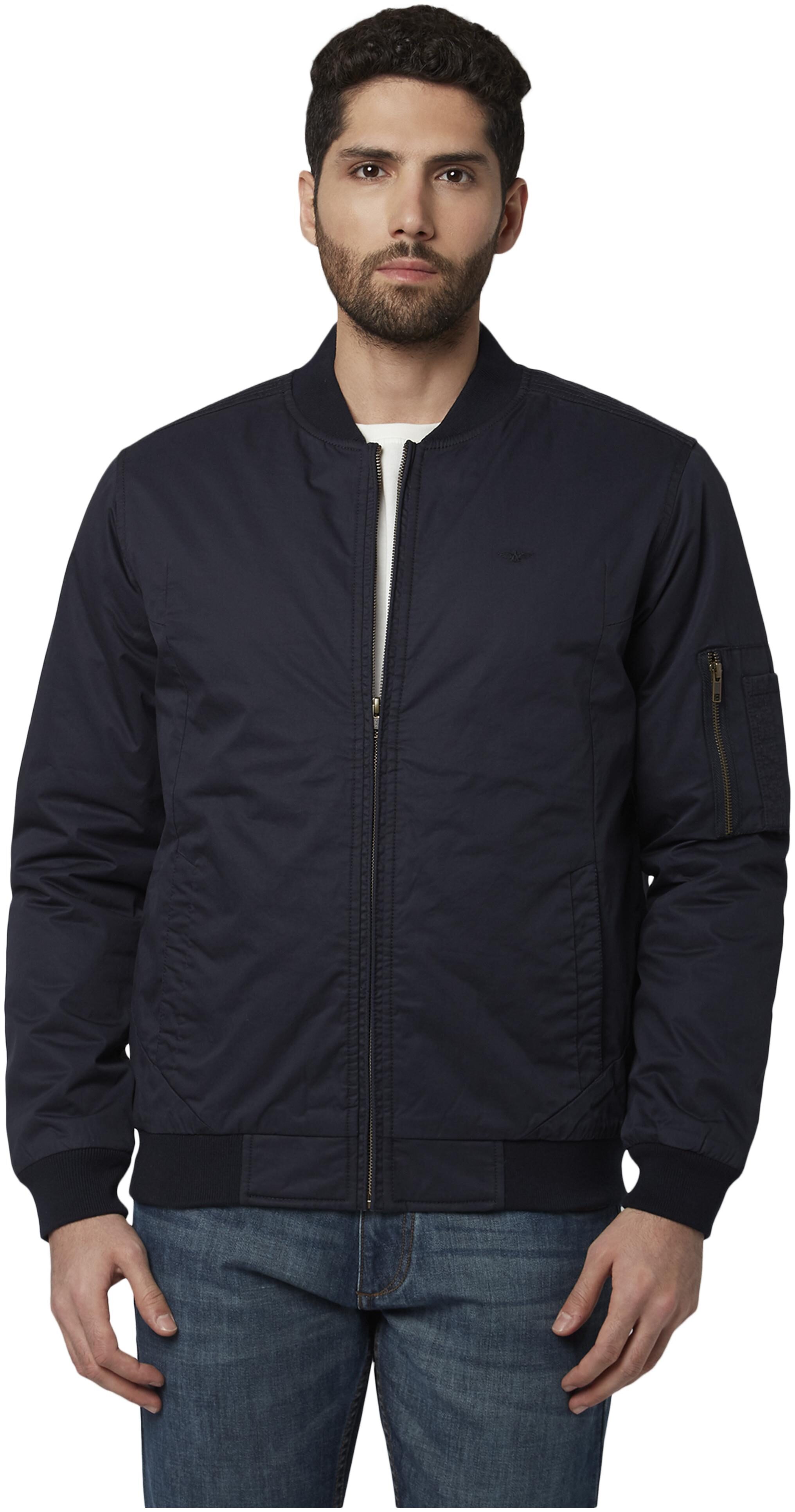 

Park Avenue Men Cotton Bomber Jacket Blue color