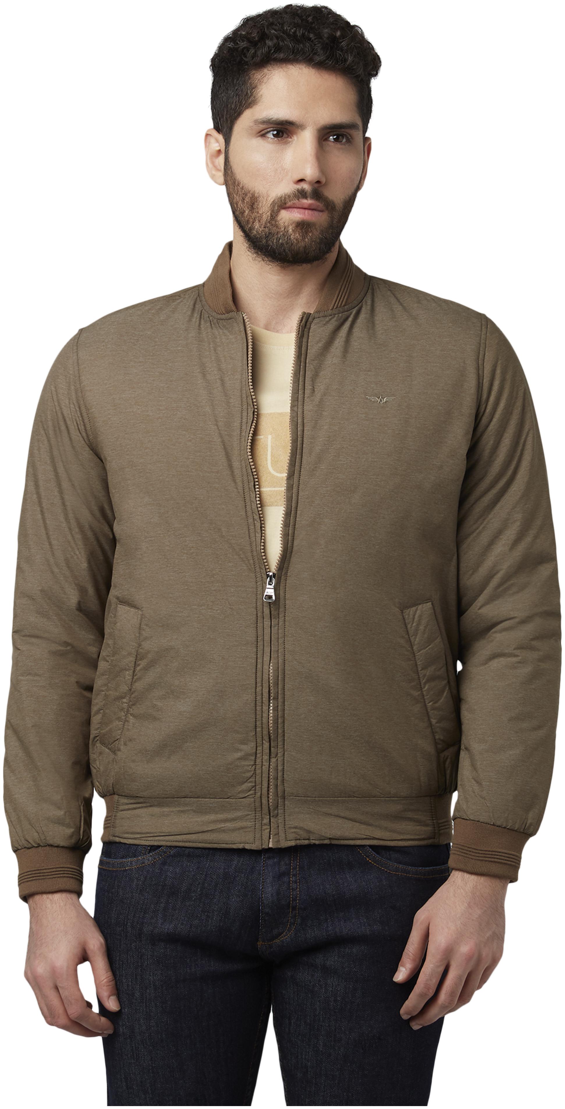 

Park Avenue Men Polyester Bomber Jacket Brown color