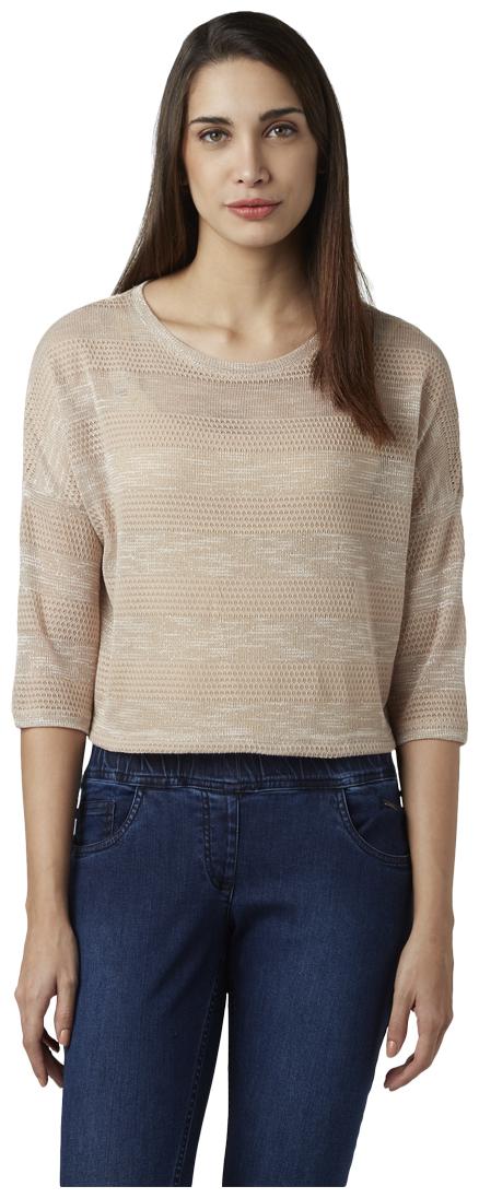

Park Avenue Women Brown Regular fit Round neck Polyester T shirt