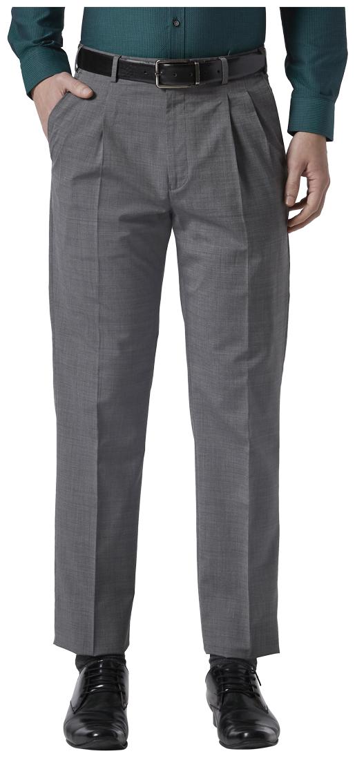 

Park Avenue Men Textured Regular Fit Formal Trouser - Grey