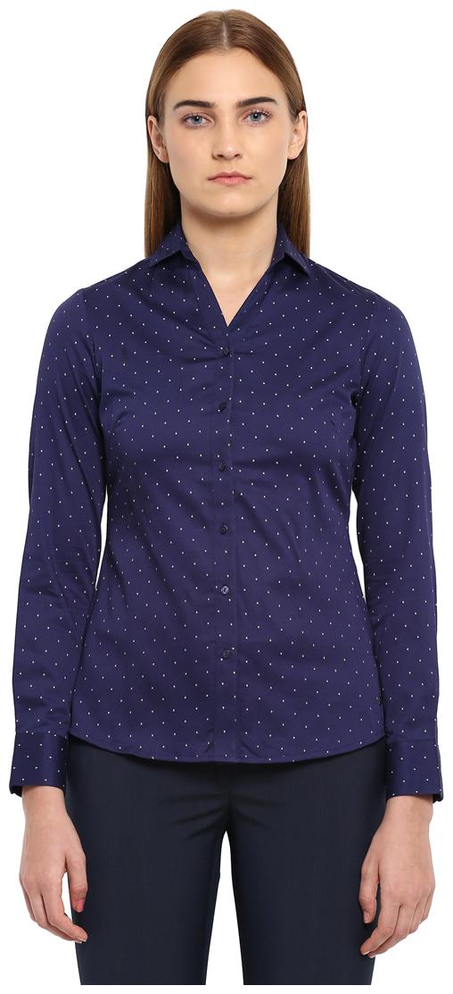 

Park Avenue Women Blue Solid Regular Fit Shirt