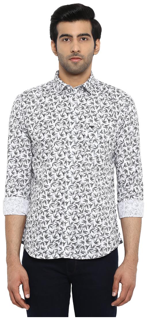 

Park Avenue Men Grey Printed Slim Fit Casual Shirt
