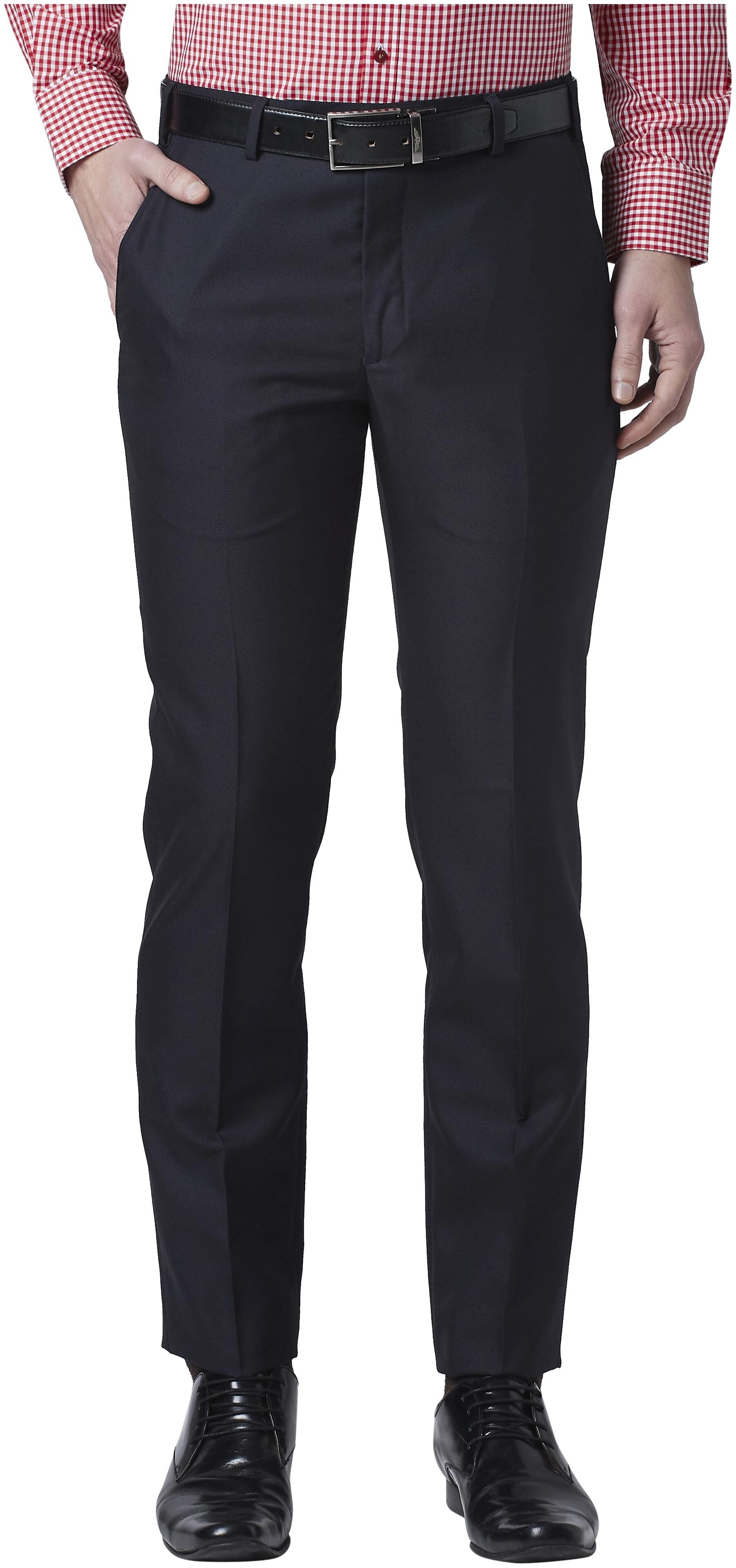 

Park Avenue Men Solid Slim Fit Formal Trouser - Blue