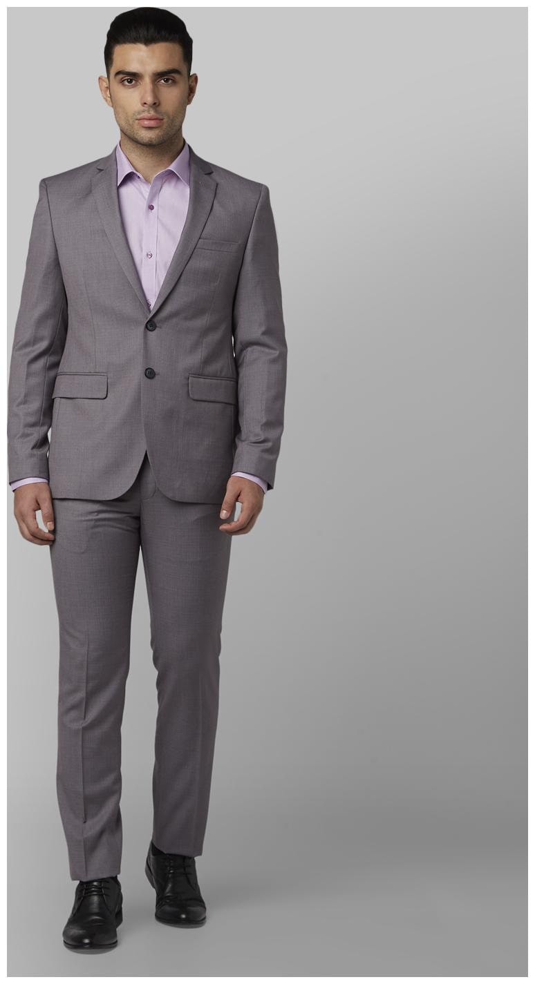 

Park Avenue Men Rayon Regular Fit Single Breasted Suit Brown