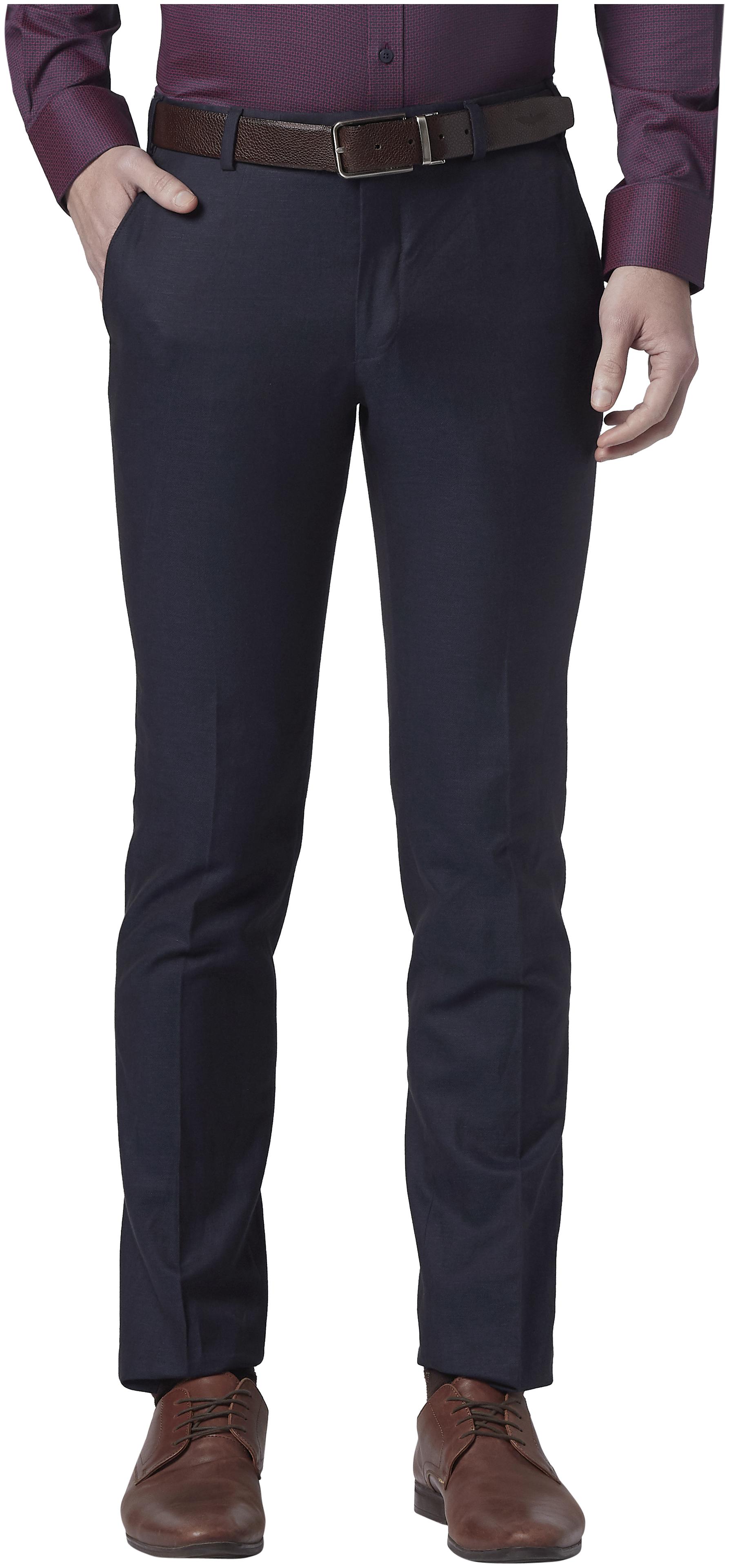 

Park Avenue Men Solid Slim Fit Formal Trouser - Blue