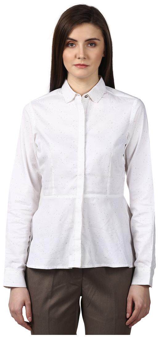 

Park Avenue Women White Solid Regular Fit Shirt