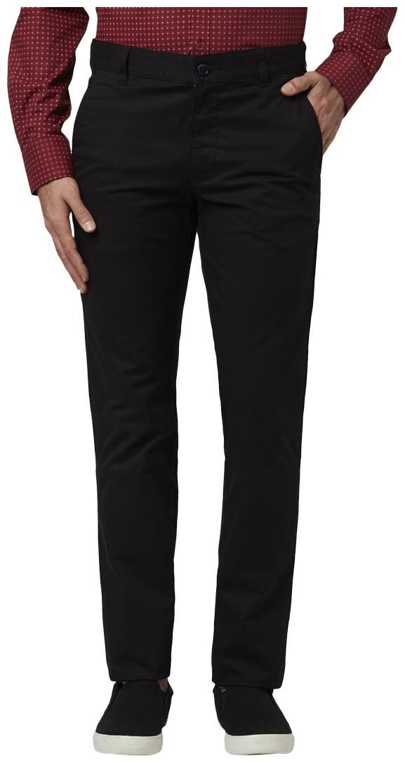 

Park Avenue Men Black Solid Slim fit Regular trousers