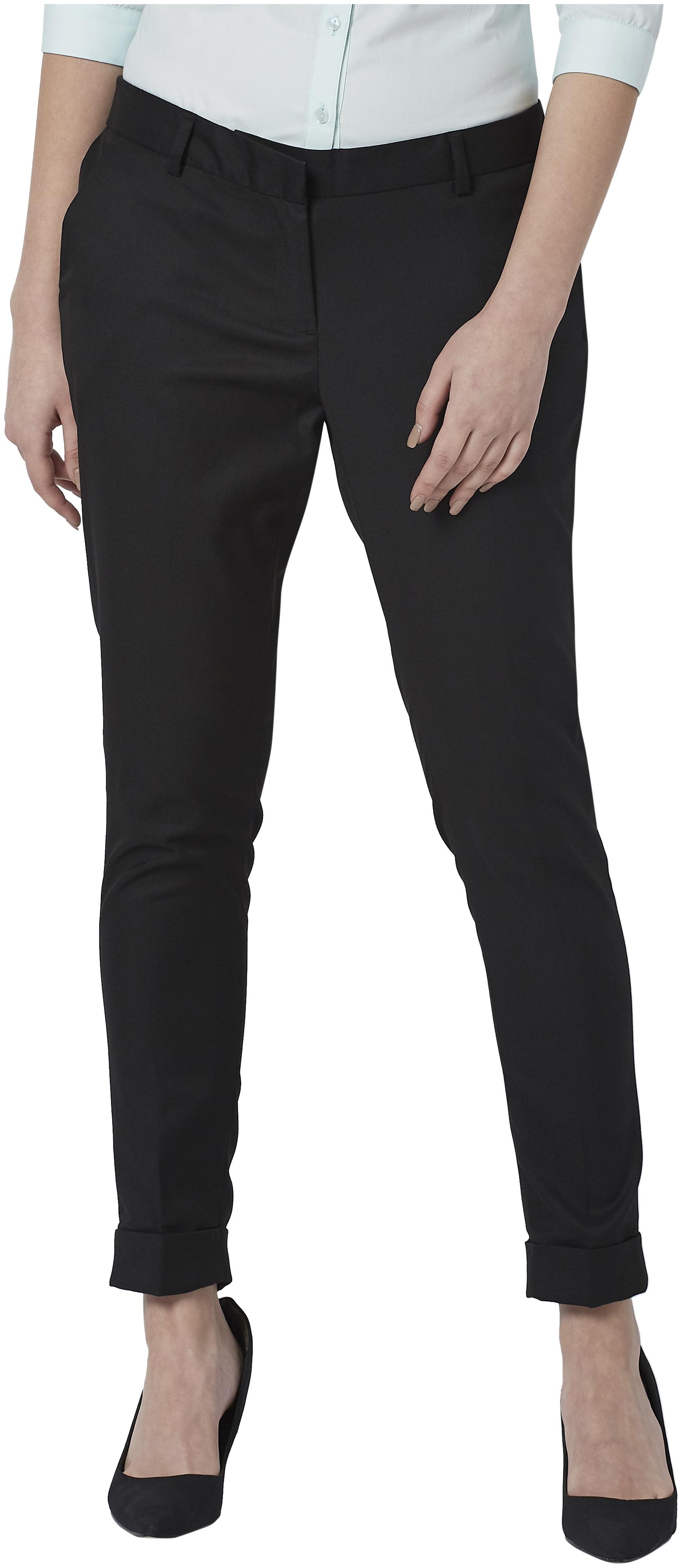 

Park Avenue Women Black Tapered fit Regular trousers