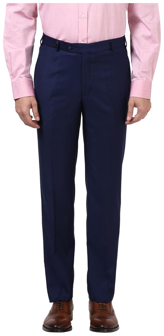 

Park Avenue Men Solid Regular Fit Formal Trouser - Blue