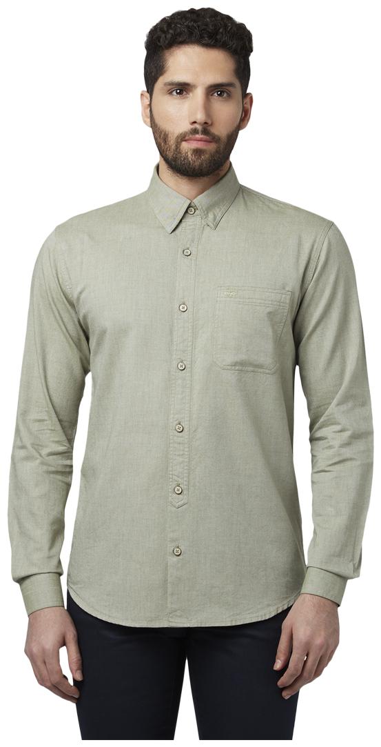 

Park Avenue Men Green Solid Slim Fit Casual Shirt