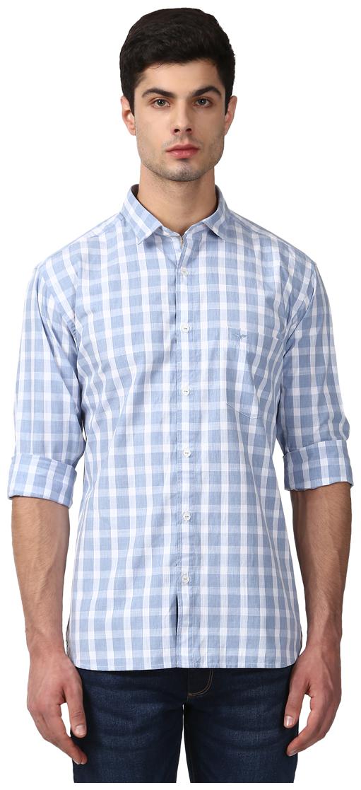 

Park Avenue Men Blue Solid Slim Fit Casual Shirt