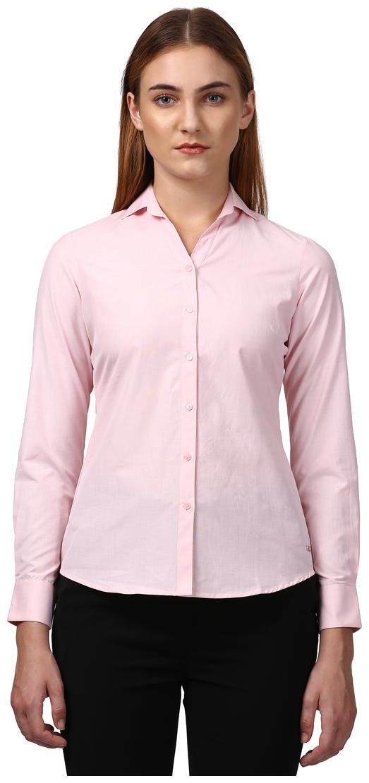 

Park Avenue Women Pink Solid Regular Fit Shirt