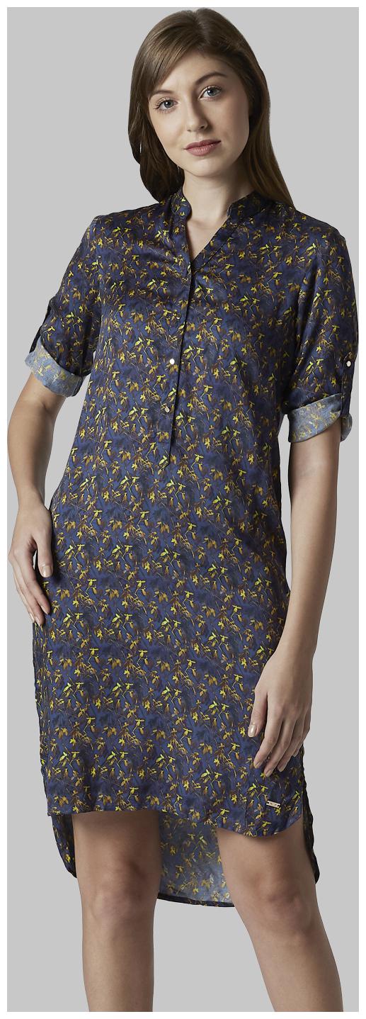 

Park Avenue Blue Printed Fit flare dress