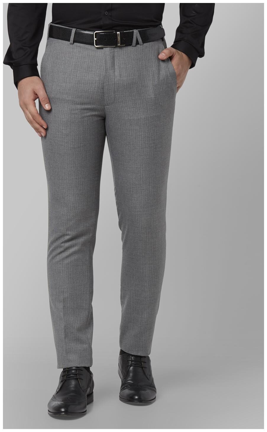 

Park Avenue Men Solid Regular Fit Formal Trouser - Grey