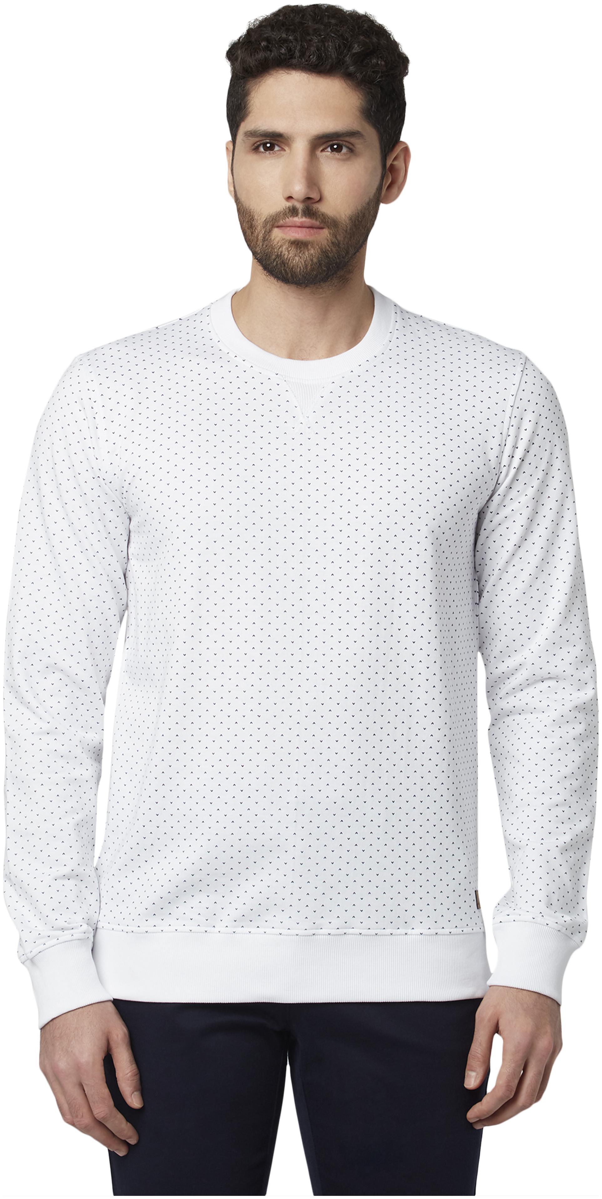 

Park Avenue Men Cotton Printed Sweatshirt White