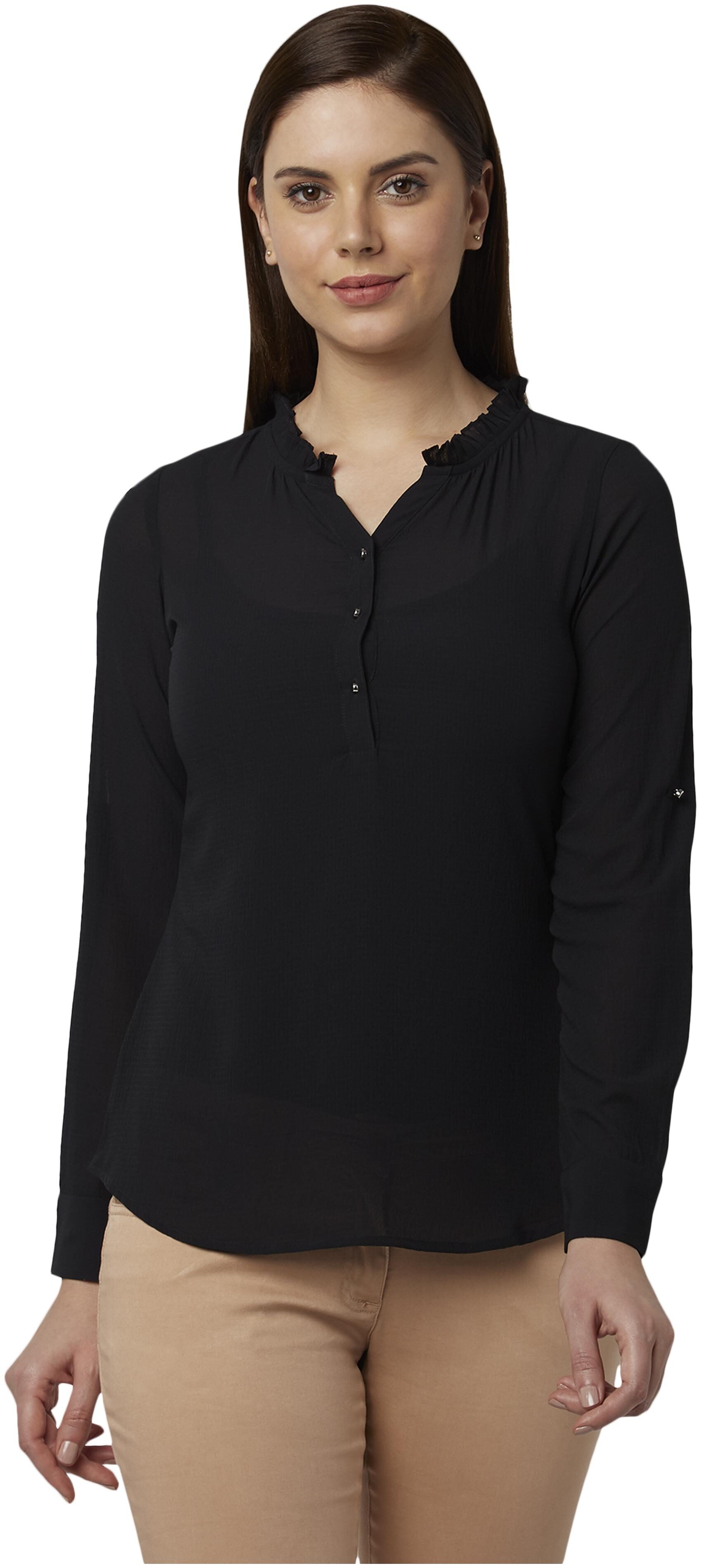 

Park Avenue Women Solid Regular top - Black